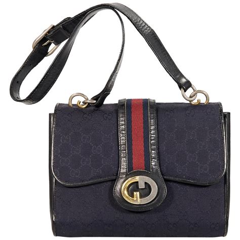 navy blue gucci bag|blue gucci bag vintage.